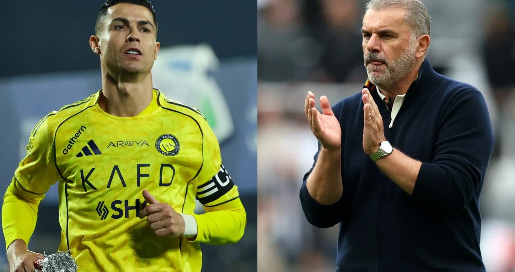 Cristiano Ronaldo and coach at a match event