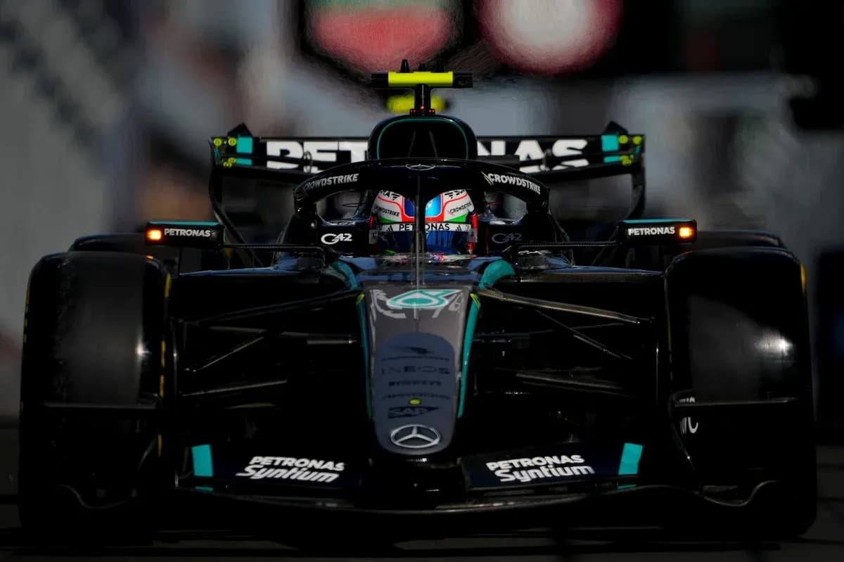 Mercedes Formula 1 car on track during race