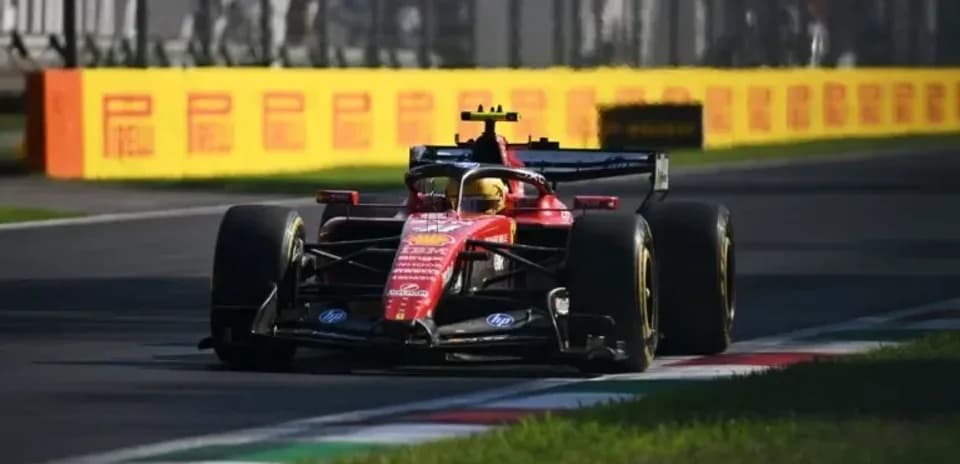 Ferrari car racing on track during Formula 1 event