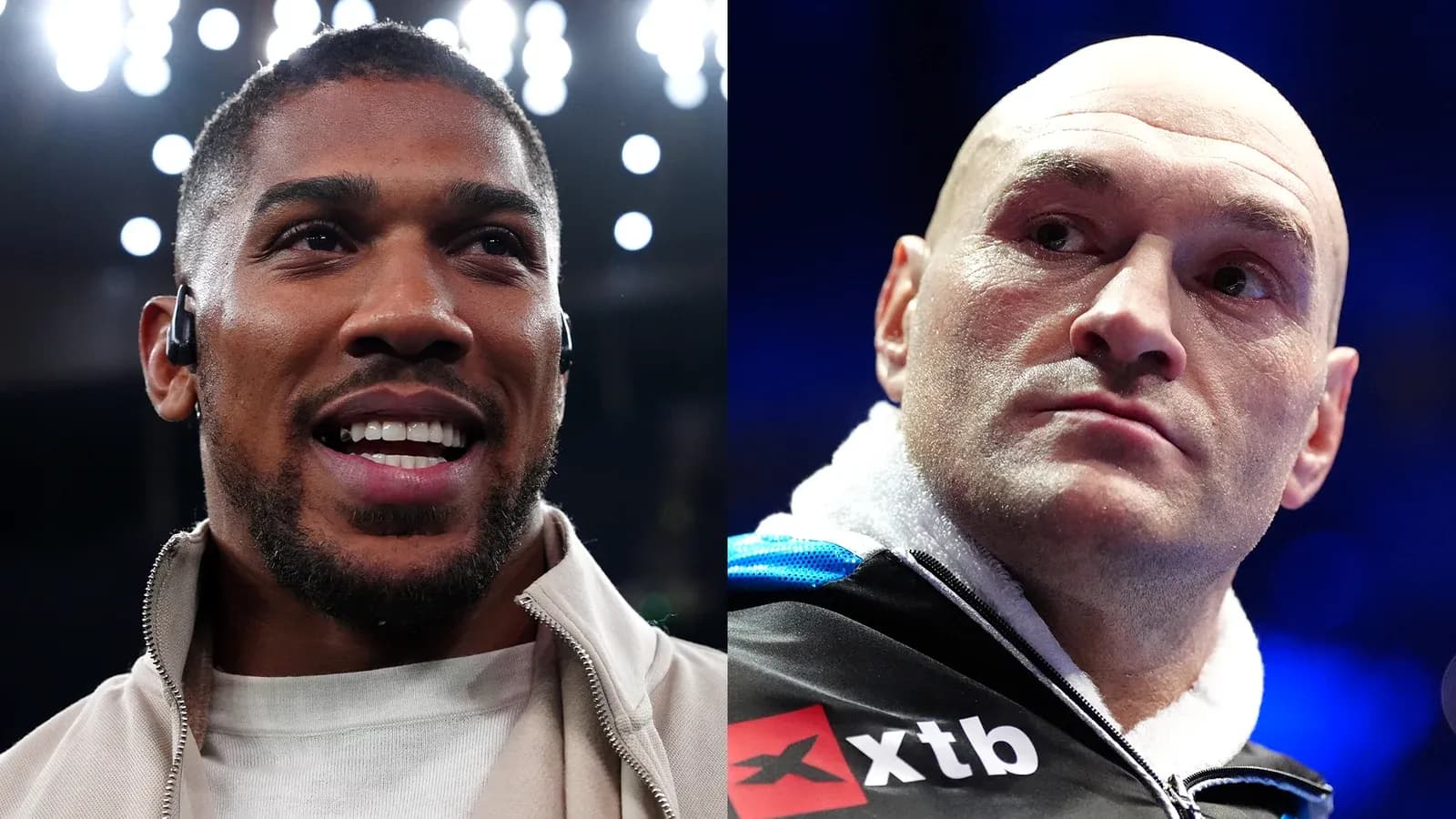Anthony Joshua and Tyson Fury facing off before match