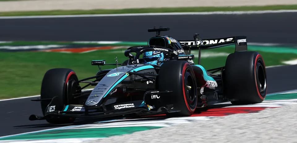 Mercedes Formula 1 car racing on track