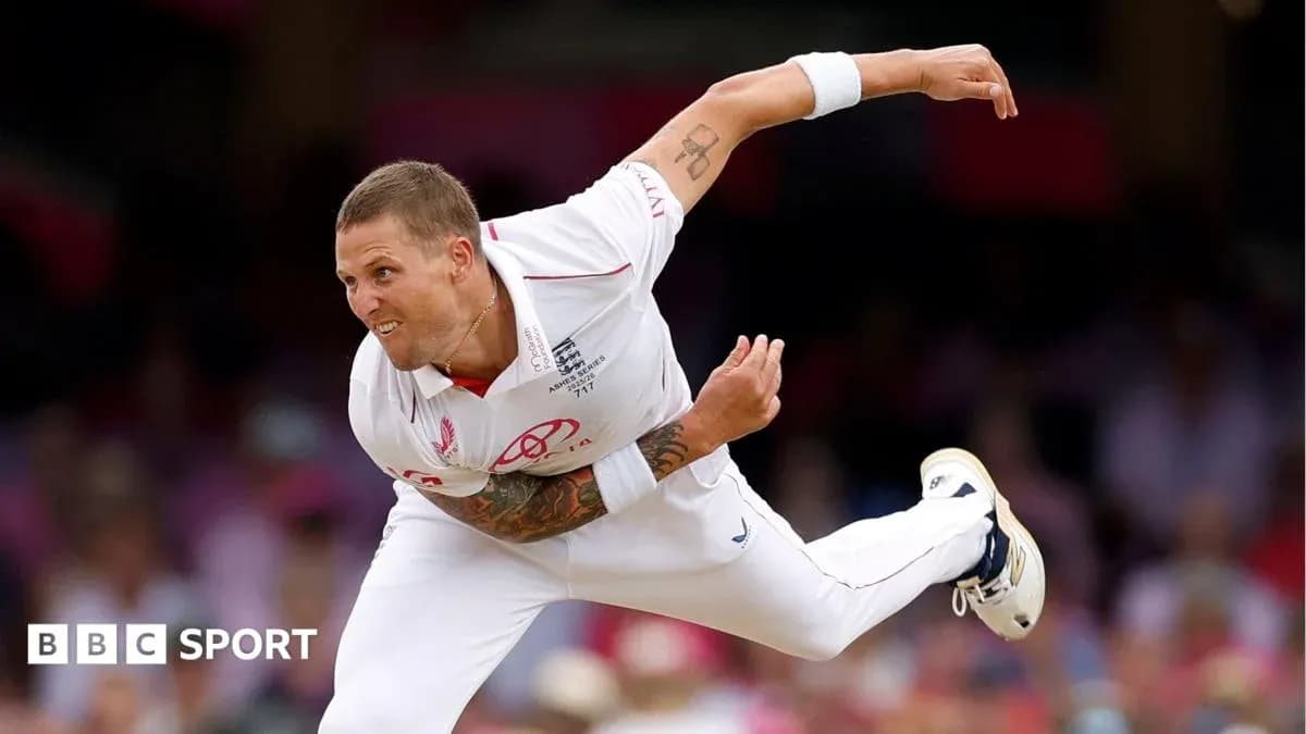 Cricketer bowling during a match