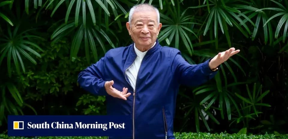 Man demonstrating a martial arts pose outdoors