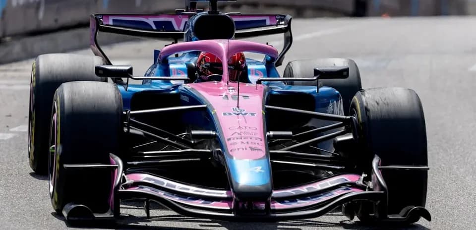 Race car competing on track during Formula 1 event