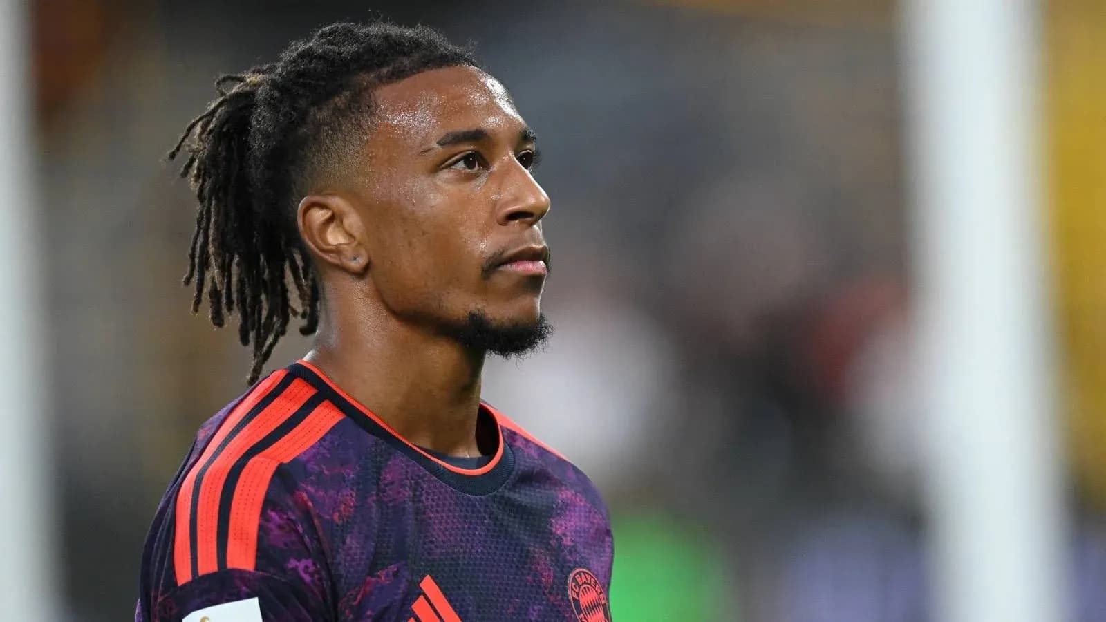 Player in Bayern Munich jersey during match warm-up