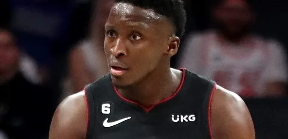 Basketball player in Miami jersey during game