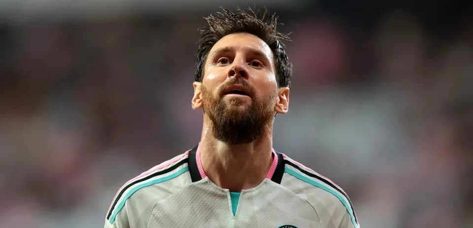 Player in Miami jersey looking upwards during match