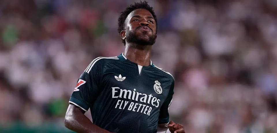Player in Real Madrid kit during a match