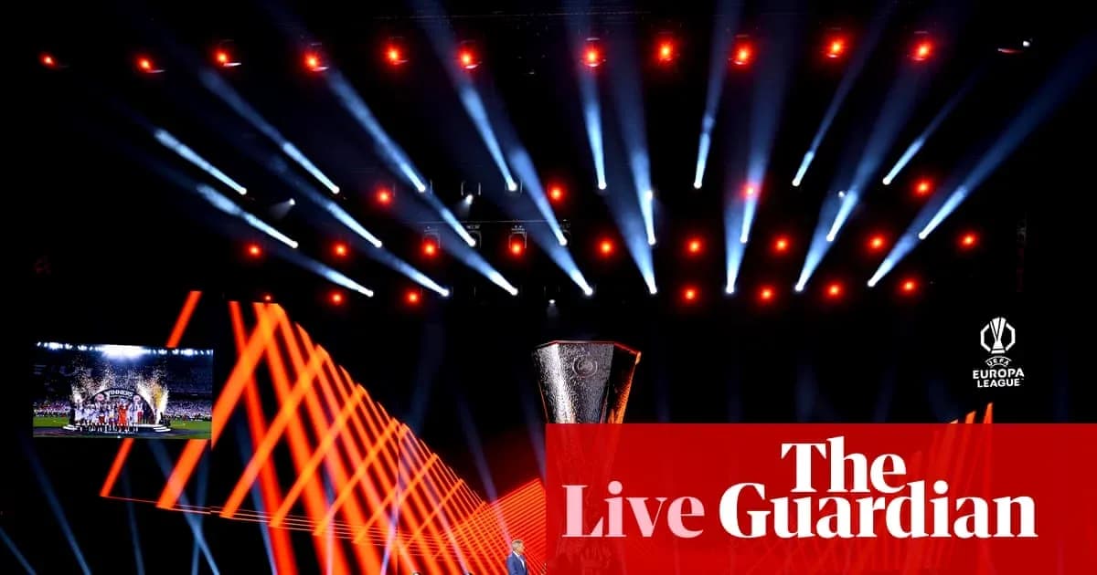 Europa League trophy displayed at event stage Europa League trophy displayed at event stage