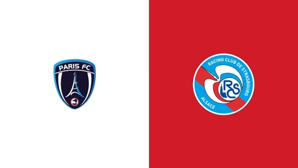Logos of Paris FC and Racing Club de Strasbourg Logos of Paris FC and Racing Club de Strasbourg