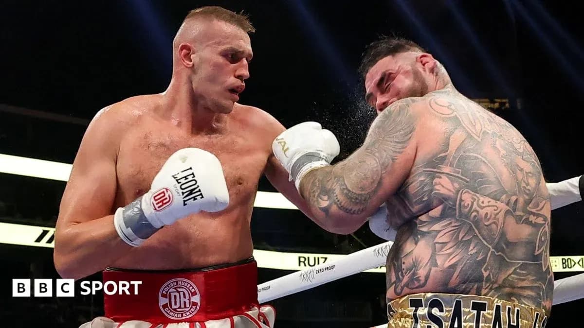 Two boxers exchanging punches in the ring Two boxers exchanging punches in the ring