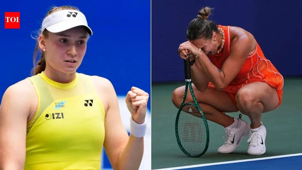 Two tennis players reacting during a match Two tennis players reacting during a match
