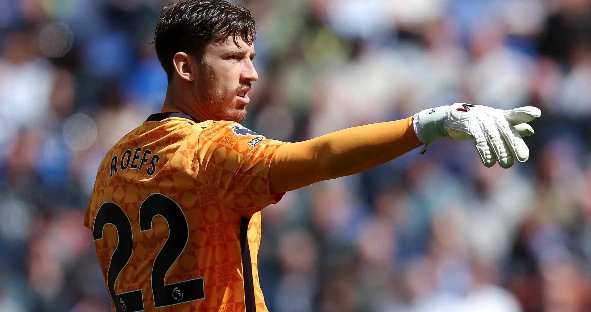 Goalkeeper signaling during a match Goalkeeper signaling during a match