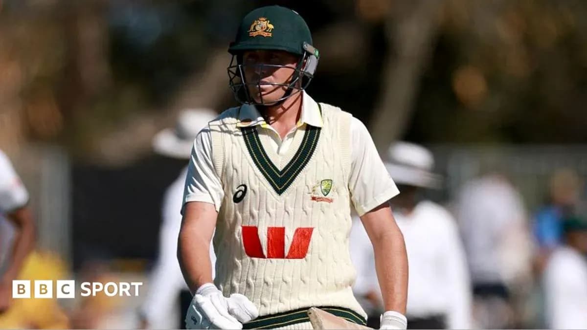 Cricketer in Australian team uniform walking on field Cricketer in Australian team uniform walking on field