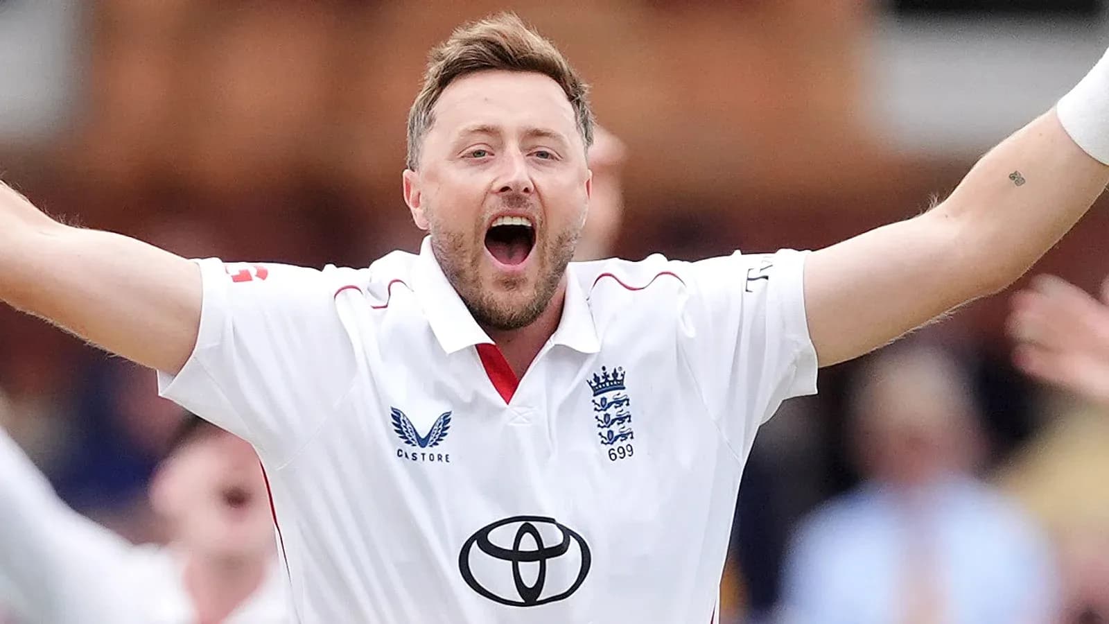 Cricketer celebrating a wicket during a match Cricketer celebrating a wicket during a match
