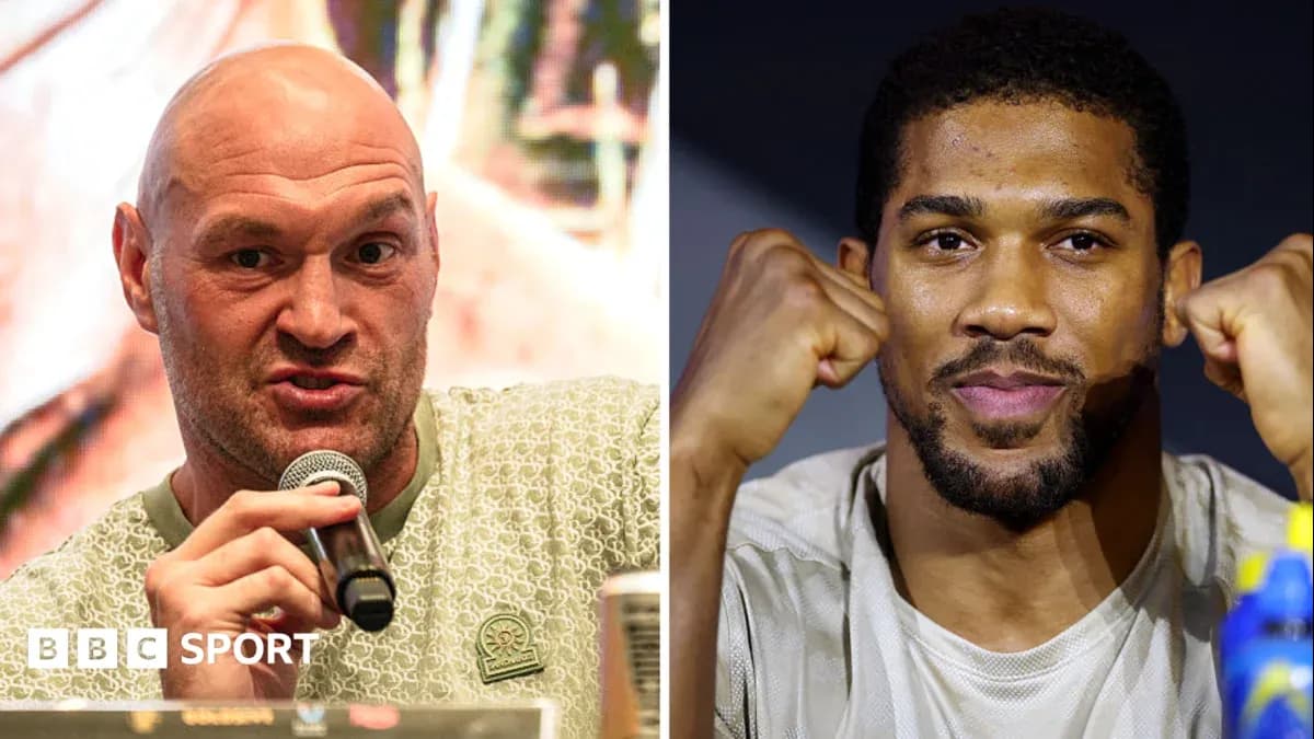 Tyson Fury and Anthony Joshua at press conference Tyson Fury and Anthony Joshua at press conference