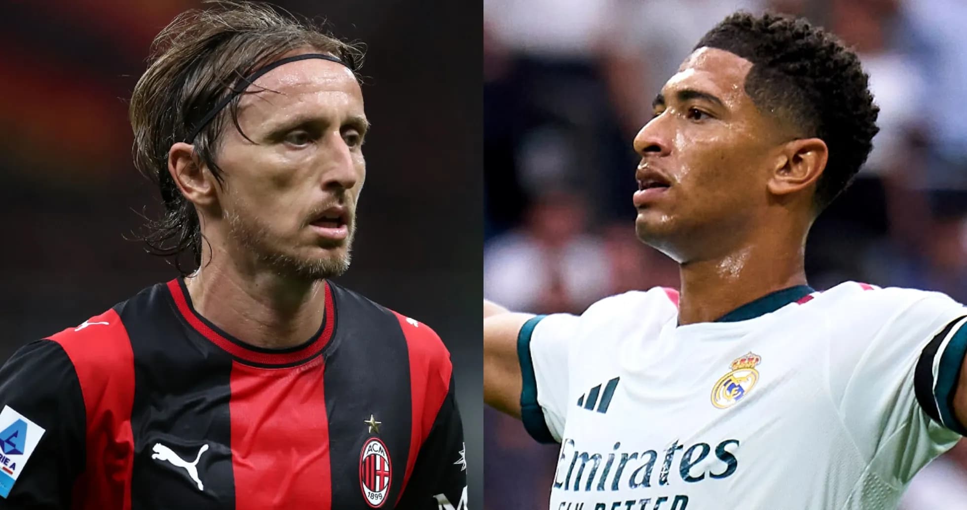 Two football players from AC Milan and Real Madrid Two football players from AC Milan and Real Madrid