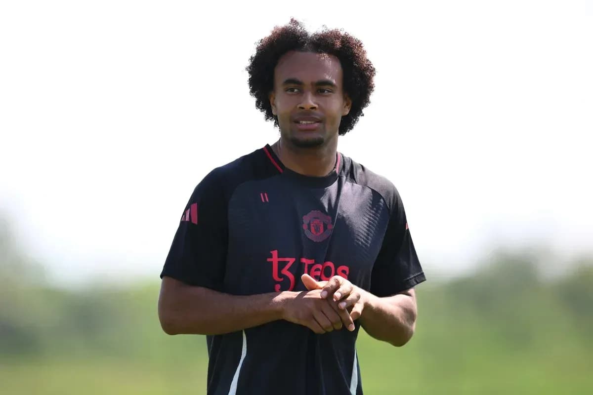 Player in Manchester United training session outdoors Player in Manchester United training session outdoors