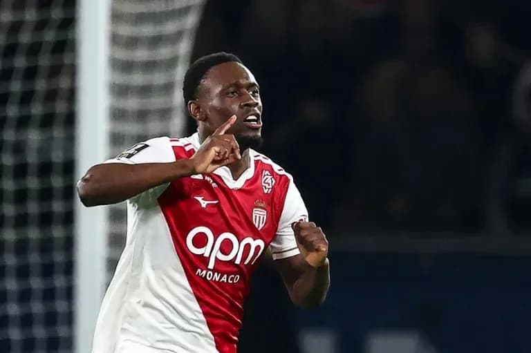 Monaco player celebrating a goal during match Monaco player celebrating a goal during match